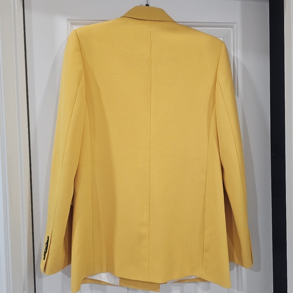 Zara Yellow Blazer Double-Breasted Suit Jacket XS - Picture 7 of 7